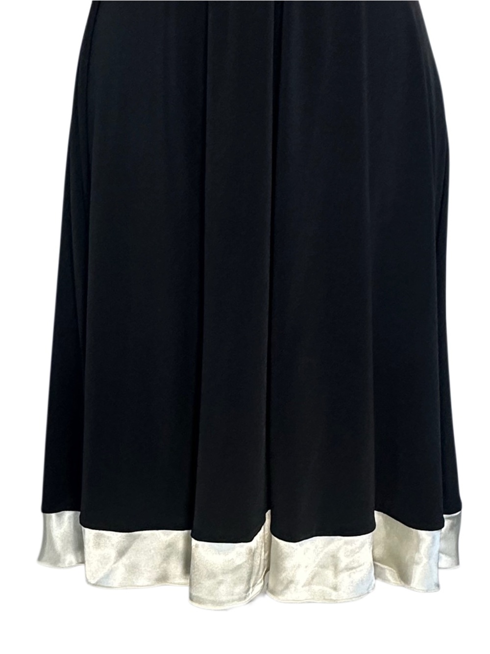 VTG Y2K XOXO Black Midi Dress with Cream Satin Trim - Picture 3 of 7